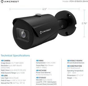 img 2 attached to 📷 Amcrest UltraHD 5MP наружная POE камера: бюллет IP-камера с высоким разрешением, водонепроницаемым дизайном, широким углом обзора и мощным ночным видением.