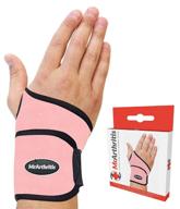 🏥 pink doctor developed copper lined wrist support brace - adjustable strap, compression, and joint pain relief for arthritis, carpal tunnel, sports injury - doctor handbook included логотип