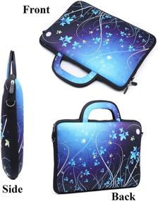 img 3 attached to 🌸 Meffort Inc 15-15.6 inch Water-Resistant Neoprene Laptop Briefcase Bag Carrying Case - Blue Mini Flower Swirl