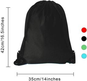 img 3 attached to 🎒 Convenient 24 Pack of Black Drawstring Bags for Group Activities and Kids Parties