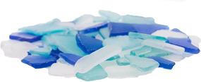 img 2 attached to Sea Glass Assortment - Vibrant Cobalt Blue, Aqua, and Frosted White Mix - 11 oz - Ideal for Art Crafts, Decor, and Bulk Sea Glass