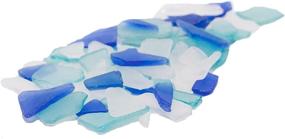 img 1 attached to Sea Glass Assortment - Vibrant Cobalt Blue, Aqua, and Frosted White Mix - 11 oz - Ideal for Art Crafts, Decor, and Bulk Sea Glass