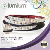 lumilum 24v dimmable ip54 led strip lights - professional tape lights (16.4 feet, 3000k soft warm white) logo