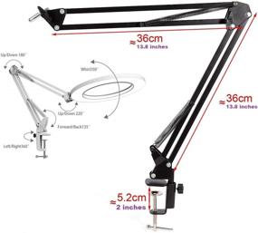 img 2 attached to Ацетейкен 6-дюймовый кольцевой свет для телефона с 2 подвесными кронштейнами - идеально подходит для сотовых телефонов, iPhone, пекарни, рукоделия, каллиграфии, рисования, онлайн-уроков и видеозаписи.
