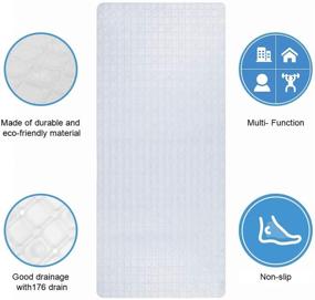 img 2 attached to 🛁 Premium SELIBRE Clear Bath Shower Mat, 36&#34;X18&#34; with 180 Suction Cups, Non-Slip, Machine Washable, Bathroom Mats