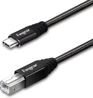 кабель fasgear 3 фута usb type c к usb b для принтера и сканера - оплетенный нейлоновый корд с металлическим разъемом - совместим с принтерами aio, hp, canon, samsung и другими (3 фута, черный) логотип