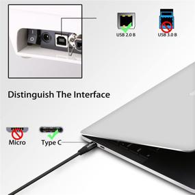 img 2 attached to Кабель Fasgear 3 фута USB Type C к USB B для принтера и сканера - оплетенный нейлоновый корд с металлическим разъемом - совместим с принтерами AiO, HP, Canon, Samsung и другими (3 фута, черный)