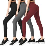 🩲 3-pack women's leggings - non see-through, high waist tummy control yoga pants for workout and running - available in regular and plus sizes логотип