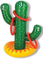 🌵 mexican cinco de mayo party supplies: beistle fiesta inflatable cactus ring toss game - fun for indoor, outdoor, and pool time. perfect for western themed birthday parties - 21" & 7¼", green/yellow/red logo