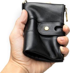 img 1 attached to 👝 Genuine Leather Bifold Wallets with Keychain: Stylish Men's Accessories for Organized Money Management