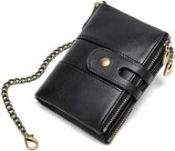 👝 genuine leather bifold wallets with keychain: stylish men's accessories for organized money management logo