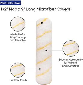 img 2 attached to 🖌️ Professional Grade Microfiber Paint Roller Covers - 1/2 X 9 Inch - Pack of 5