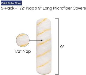img 3 attached to 🖌️ Professional Grade Microfiber Paint Roller Covers - 1/2 X 9 Inch - Pack of 5