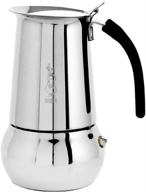 bialetti kitty stainless steel espresso coffee maker, 6 cup capacity logo