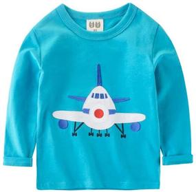 img 1 attached to Cute Cartoon Toddler Long Sleeve T-Shirt, Soft Cotton Tee, Sizes 1-8 Years