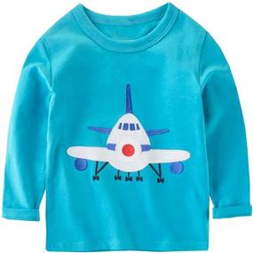 img 2 attached to Cute Cartoon Toddler Long Sleeve T-Shirt, Soft Cotton Tee, Sizes 1-8 Years