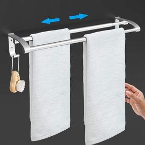 img 4 attached to 🛁 Enhance Your Bathroom Organization with the Adjustable Bathroom Towel Bar: Premium Space Aluminum Alloy Materials for Modern Towel Storage (2-Bar)