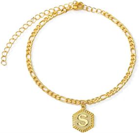 img 4 attached to VANGETIMI Adjustable Initial Alphabet Bracelet Women's Jewelry for Anklets
