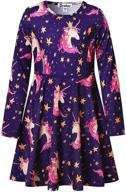 enchanting unicorn dresses: sleeve starry cotton girls' clothing for dressing like a princess logo