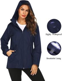 img 1 attached to 🧥 Women's Kikibell Rain Jacket - Windproof and Waterproof Lightweight Trench Coat with Hood for Hiking and Travel