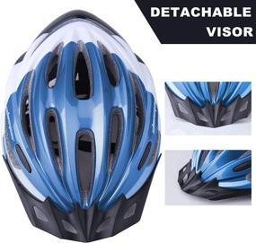 img 1 attached to Shinmax Bike Helmet with USB Charging Light & Detachable Magnetic Goggles - Removable Sun Visor & Portable Bag Included - Adjustable Cycling Helmet