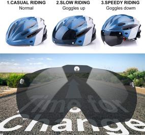 img 2 attached to Shinmax Bike Helmet with USB Charging Light & Detachable Magnetic Goggles - Removable Sun Visor & Portable Bag Included - Adjustable Cycling Helmet