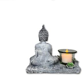 img 1 attached to 🧘 Nifty Nook Zen Buddha Spiritual Yoga Meditation Votive Holder Decorative Gift