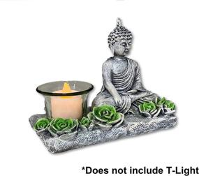 img 2 attached to 🧘 Nifty Nook Zen Buddha Spiritual Yoga Meditation Votive Holder Decorative Gift