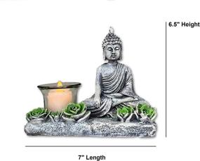 img 3 attached to 🧘 Nifty Nook Zen Buddha Spiritual Yoga Meditation Votive Holder Decorative Gift