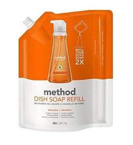 img 1 attached to 🍊 Naturally Powerful! Refill Method Dish Soap in Clementine Scent | 2-Pack 36.0 fl oz