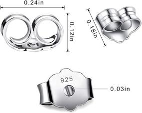 img 3 attached to Стерлинговые сменные замки-бабочки Posts6X4 5 мм