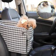 🐶 dotouud small dog cat booster seat: ultimate safety and comfort on car armrest for small pets! logo