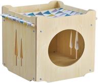 🐱 s-lifeeling stackable collapsible wooden cat house rabbit hideout with hammock - kity cube room splicing bunny cat climbing combination logo