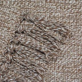 img 1 attached to 🏷️ Washable Cotton Runner Rug – Brown, 23.6" x 70" - Bathroom Rugs Runner with Woven, Braided Tassel Design – Ideal Floor Rug for Laundry Room, Kitchen, Bathroom, or Bedroom – USTIDE Doormat