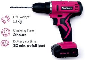 img 1 attached to 🔧 Cordless Drill Set in Stylish Nordstrand Pink: Ultimate Tool for Any Project