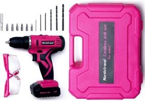 img 2 attached to 🔧 Cordless Drill Set in Stylish Nordstrand Pink: Ultimate Tool for Any Project