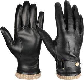 img 4 attached to 🧤 Оставайтесь теплыми и подключенными этой зимой в кожаных утепленных перчатках для мотоцикла, с возможностью отправки сообщений