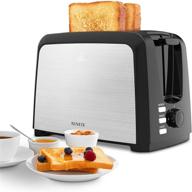 🍞 novete 2 slice toaster prime rated – 7 bread shade settings, removable crumb tray, compact stainless steel toaster for family & friends (silver) logo