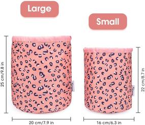 img 2 attached to 🐆 Large Leopard Barrel Makeup Bag: Stylish, Spacious, and Waterproof Toiletry Organizer for Women and Girls on the Go!