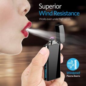 img 1 attached to 🔥 Windproof Electric Lighter - Double ARC Plasma Lighter USB Rechargeable with Battery Indicator - S2000