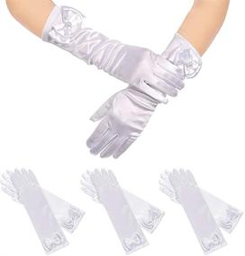 img 4 attached to 🏰 AUHOKY Little Girls Long Princess Costume Gloves - 4 Pairs, Ages 3-8