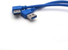 img 1 attached to 💻 Antrader SuperSpeed USB 3.0 Male to Female Extension Cable - 90 Degree Angle Data Converter Adapter - Blue | Left + Right