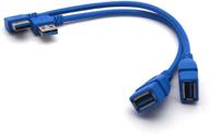 💻 antrader superspeed usb 3.0 male to female extension cable - 90 degree angle data converter adapter - blue | left + right logo