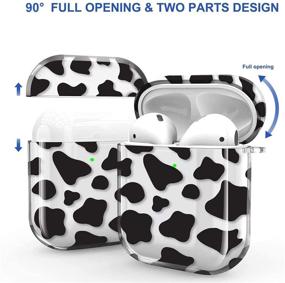 img 2 attached to 🐄 Maxjoy Clear Cow Print AirPods Case Cover - Cute Soft TPU Protective Shockproof Cover with Keychain for Apple AirPods Wireless Charging Case 2&1 - Ideal for Girls, Women, Men - Cow Design