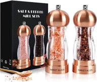 🍽️ premium 6-inch bronze salt and pepper grinder set – sweet alice refillable acrylic ceramic rotor, easily adjustable coarseness logo