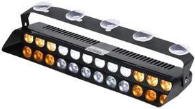 img 4 attached to 🚨 Highly Visible LED Amber White Strobe Dash Light: 16 Flashing Patterns for Hazard Warning Vehicles, Trucks, Cars - Front Windshield and Rear Window Emergency Lighting