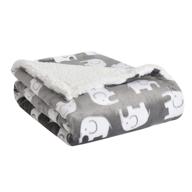 🐘 premium grey elephant fluffy sherpa baby blanket by life comfort - cozy, warm, and soft toddler, infant, or newborn blanket for crib, stroller, travel, and nursery logo