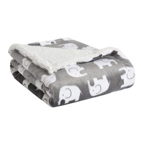 img 4 attached to 🐘 Premium Grey Elephant Fluffy Sherpa Baby Blanket by LIFE COMFORT - Cozy, Warm, and Soft Toddler, Infant, or Newborn Blanket for Crib, Stroller, Travel, and Nursery