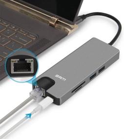 img 1 attached to 🔌 SAM 9 in 1 USB-C Hub: Boost Your Device Connectivity with 4K HDMI, VGA, Ethernet, Audio Mic, USB 3.0, Power Delivery, SD/TF CardReader - Compatible with MacBook Pro, Dell, Chromebook, Android