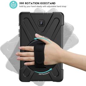 img 1 attached to 📱 Rugged Heavy Duty Shockproof Rotating Kickstand Protective Cover Case for Galaxy Tab A 8.0 2018 (Verizon Sprint SM-T387) – Black